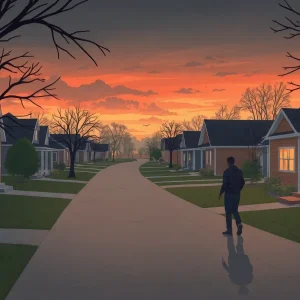 Crime scene in Shreveport, where a son was arrested for stabbing his mother.