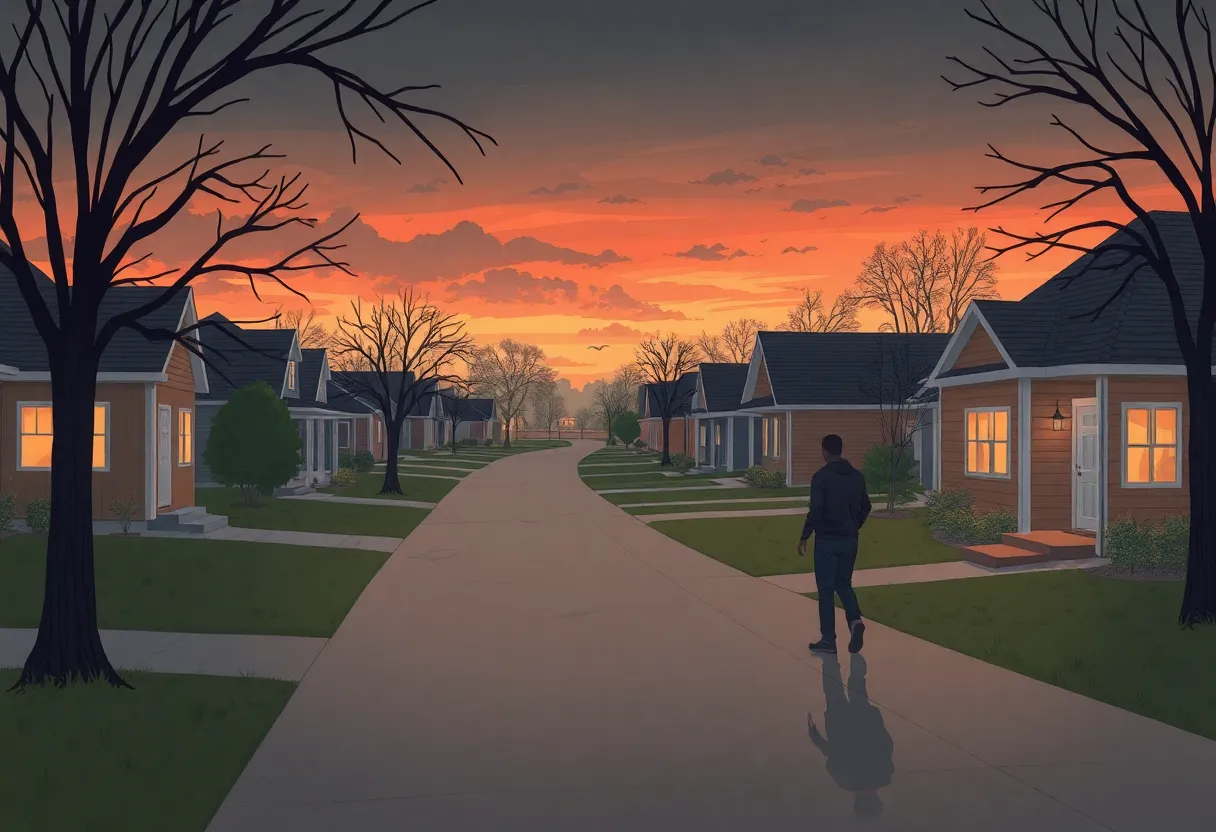 Crime scene in Shreveport, where a son was arrested for stabbing his mother.