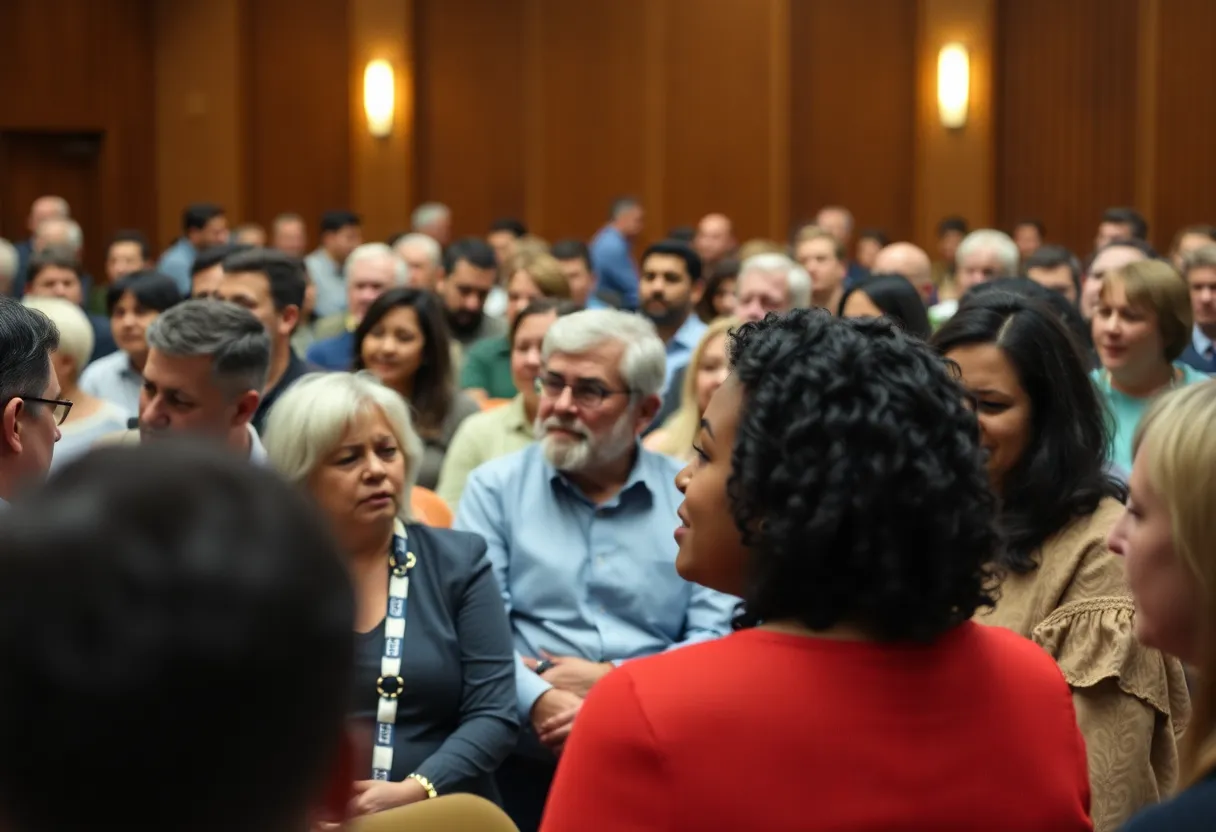 Residents of Shreveport participating in a Town Hall meeting