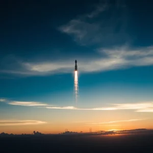 SpaceX Starship soaring into the sky during a test flight