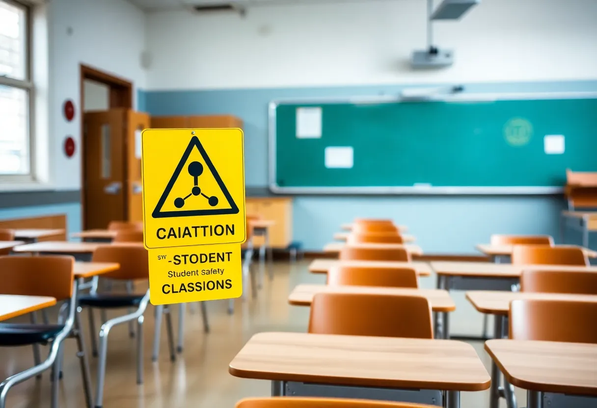 Classroom illustrating concerns about student safety