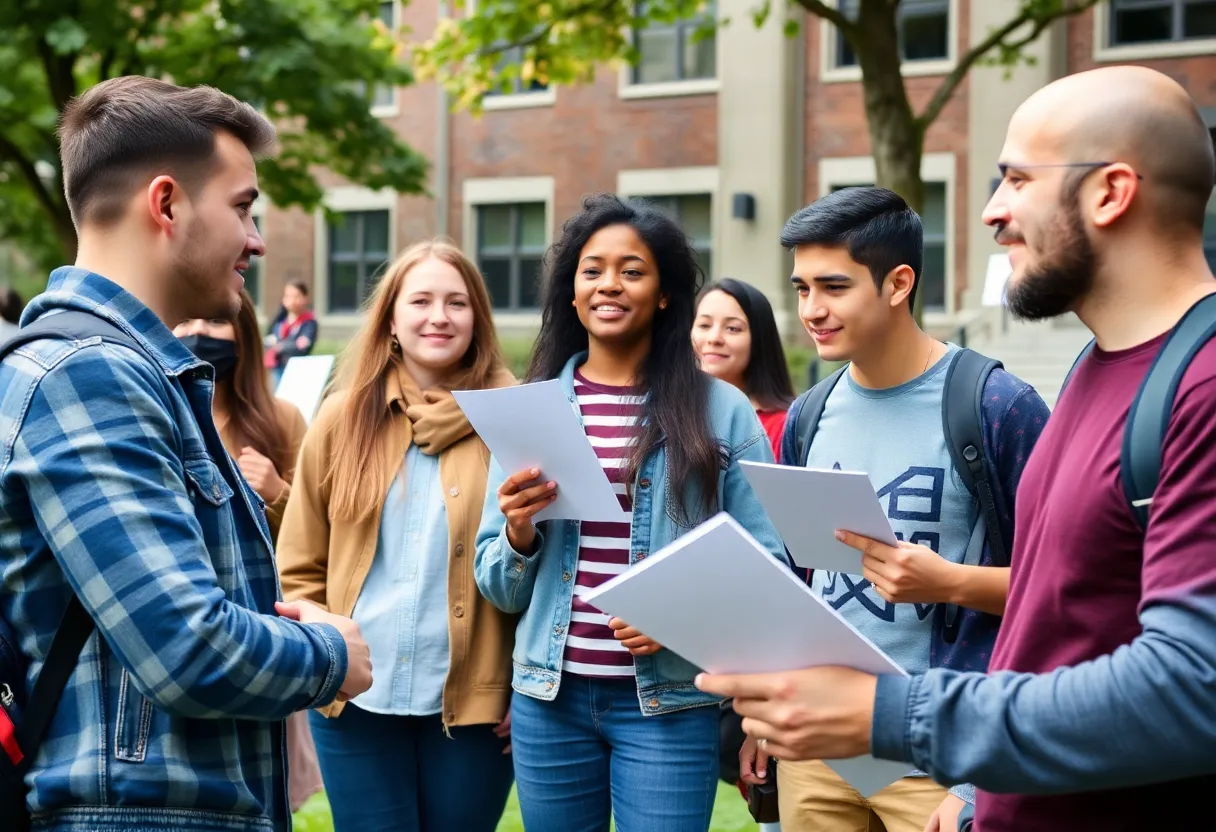Students engaged in discussion about antisemitism on campus
