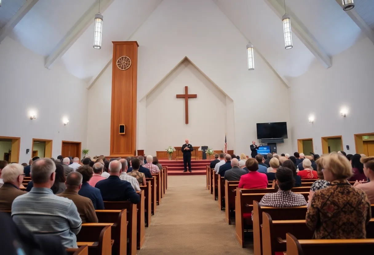 Security at a church service responding to an armed threat