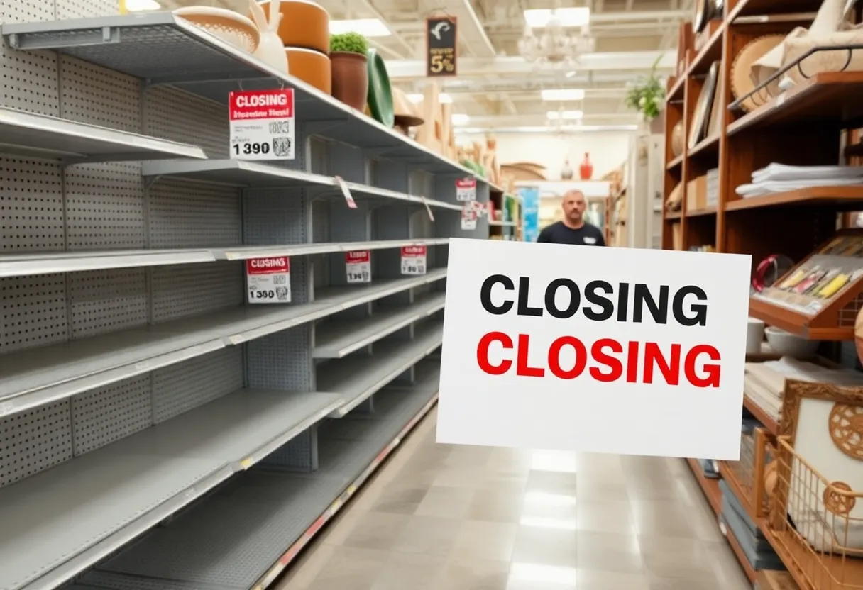 Empty At Home store with closing signs