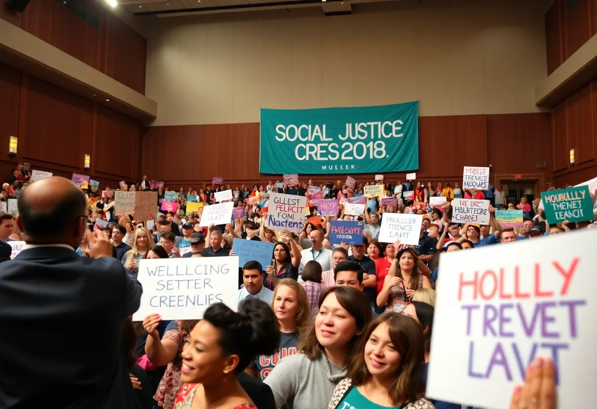 Crowd gathered at Bernie Sanders rally in Shreveport