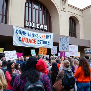 Community gathering at Bernie Sanders' political event in Shreveport