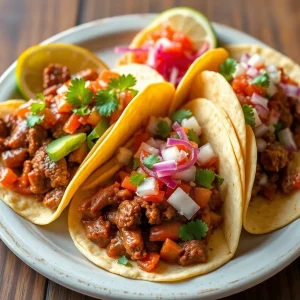 Plate of birria tacos with consomé