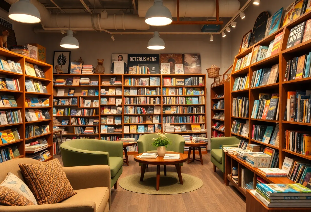 Interior of a new Books-A-Million store with books and seating areas.