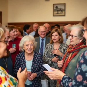 Community members celebrating the life of an esteemed educator