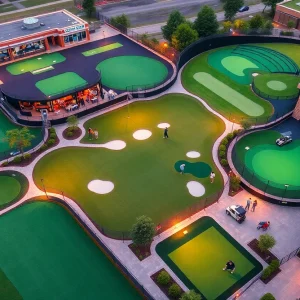 Aerial view of Chasing Aces Golf Entertainment Complex in Bossier City