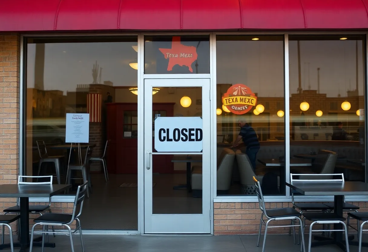 Shreveport Posados Cafe closed with a 'Closed' sign