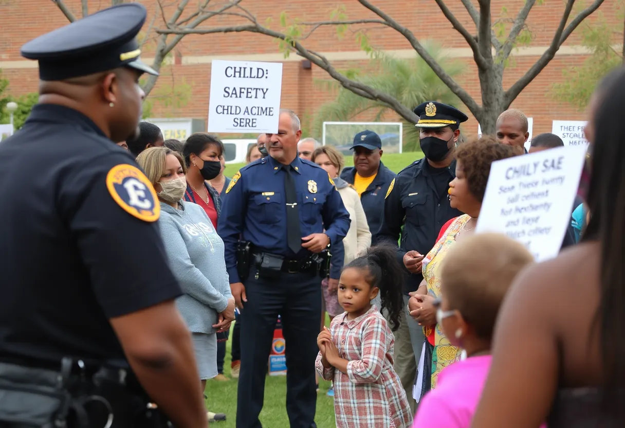 Community members gather with police in Shreveport to discuss child safety