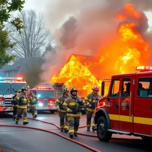 Firefighters responding to a quadplex fire in Shreveport