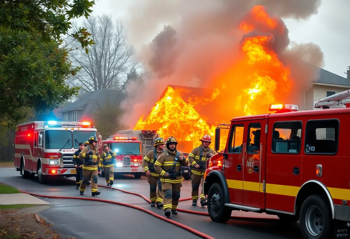 Firefighters responding to a quadplex fire in Shreveport