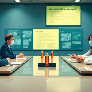 Meeting of health officials discussing vaccine policies