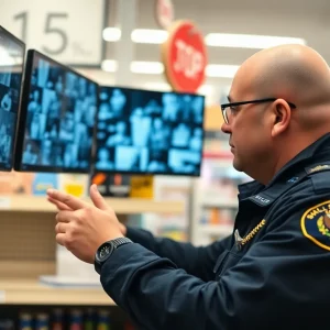 Police investigation in a retail environment