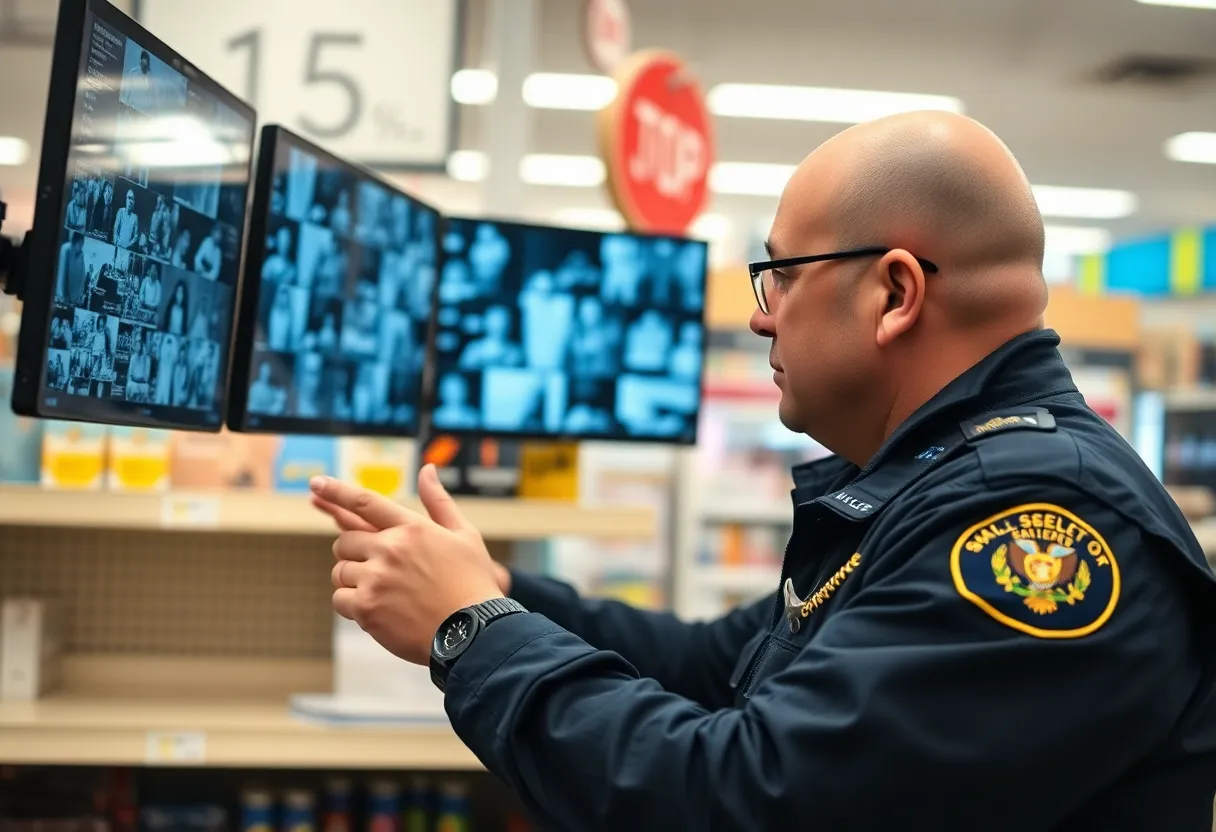 Police investigation in a retail environment
