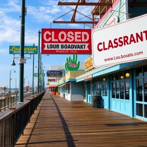 The front entrance of Joe's Crab Shack at Louisiana Boardwalk closed permanently.