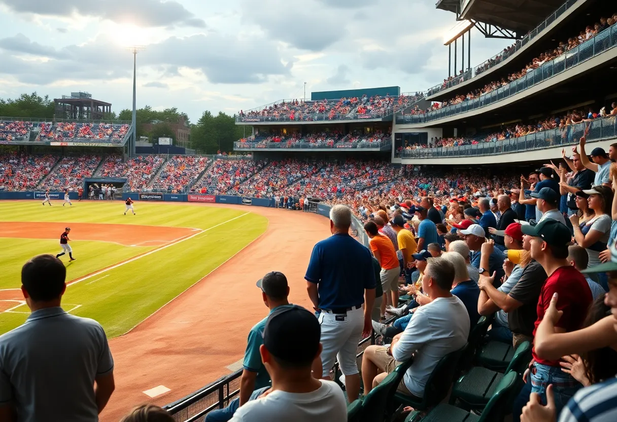 LSU baseball team celebrating during the championship game