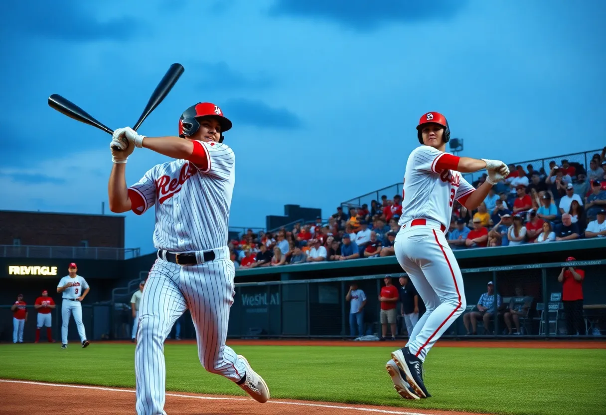 LSU baseball players celebrating their victory in the semifinals