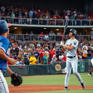 The LSU Tigers celebrating after winning the College World Series title.