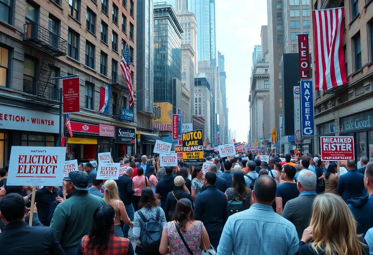 Campaign signs and engaged voters in New York City