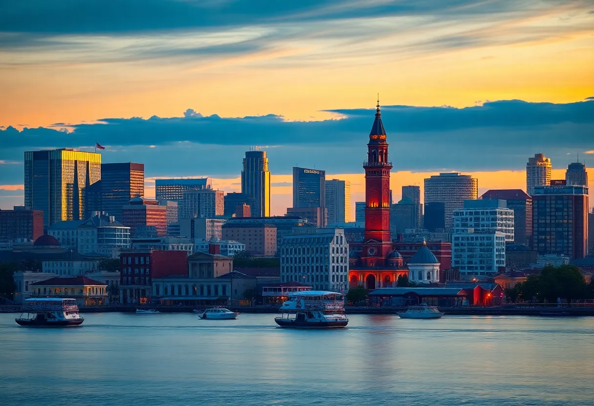 Skyline view of New Orleans highlighting economic growth