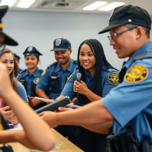 Youth participating in law enforcement activities during the Next Gen Career Fest.