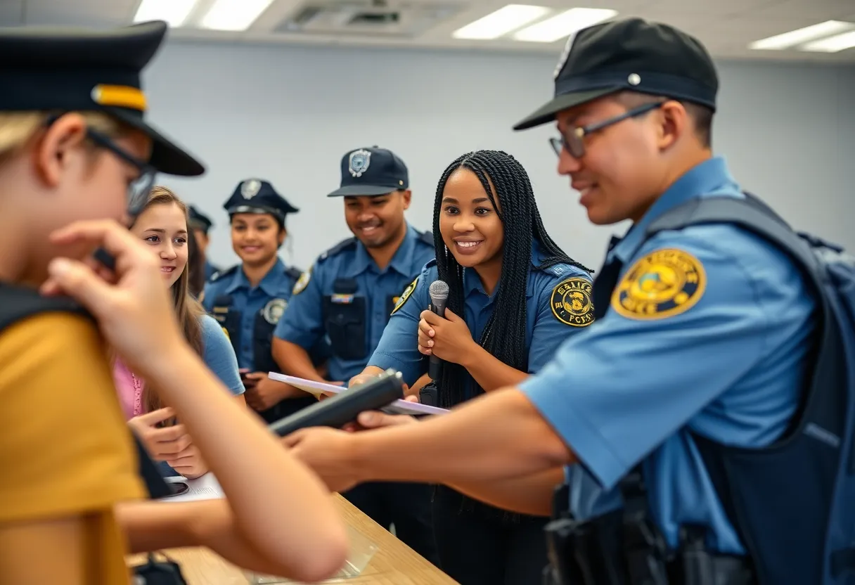 Youth participating in law enforcement activities during the Next Gen Career Fest.