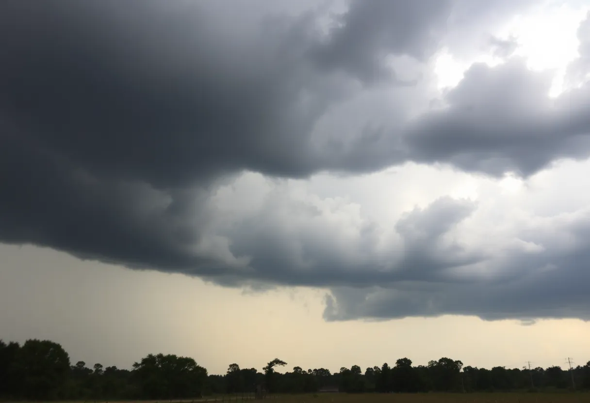 Dark storm clouds over Shreveport, Louisiana