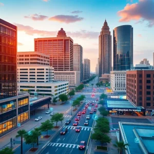 A city view of Shreveport highlighting business activities.