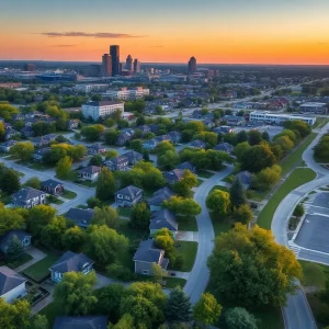 Aerial view of luxury homes in Shreveport, LA