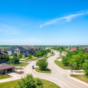 Modern homes in a wealthy neighborhood of Shreveport, Louisiana