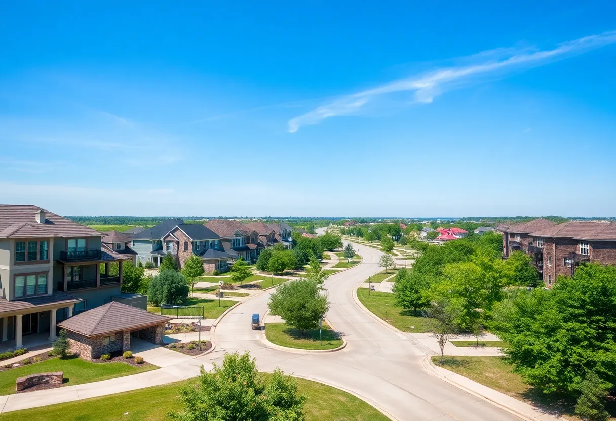 Modern homes in a wealthy neighborhood of Shreveport, Louisiana