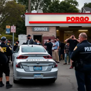 Police responding to a shooting incident outside an oil change facility in Shreveport.