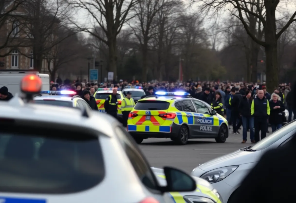 Police presence at a park following a shooting incident in Shreveport.