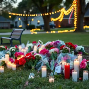 Community memorial for a shooting victim in Shreveport