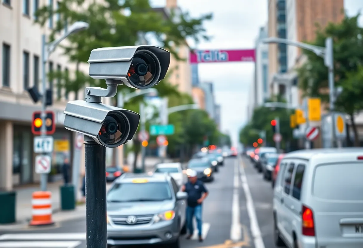 Traffic enforcement cameras on a street in Shreveport