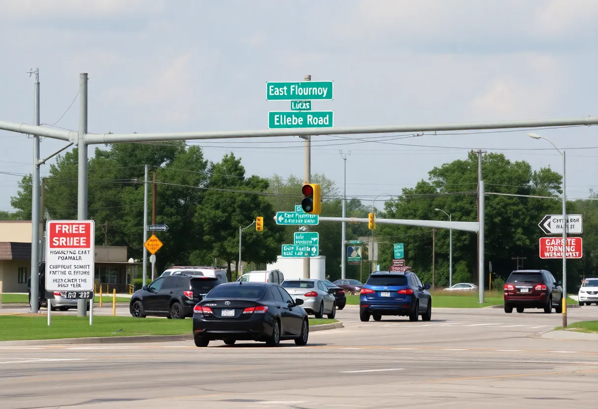 Traffic concerns at East Flournoy Lucas Road and Ellerbe Road in Shreveport, Louisiana