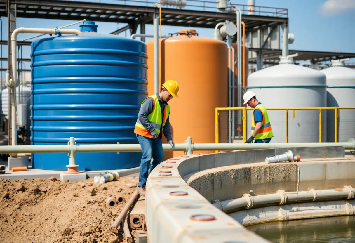 Workers improving water infrastructure in Shreveport