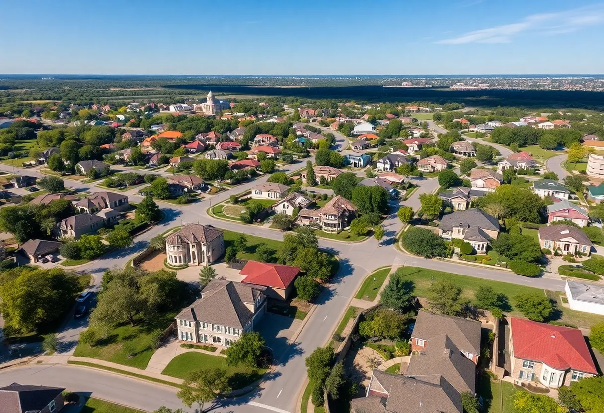Aerial view of luxury homes in Shreveport, Louisiana