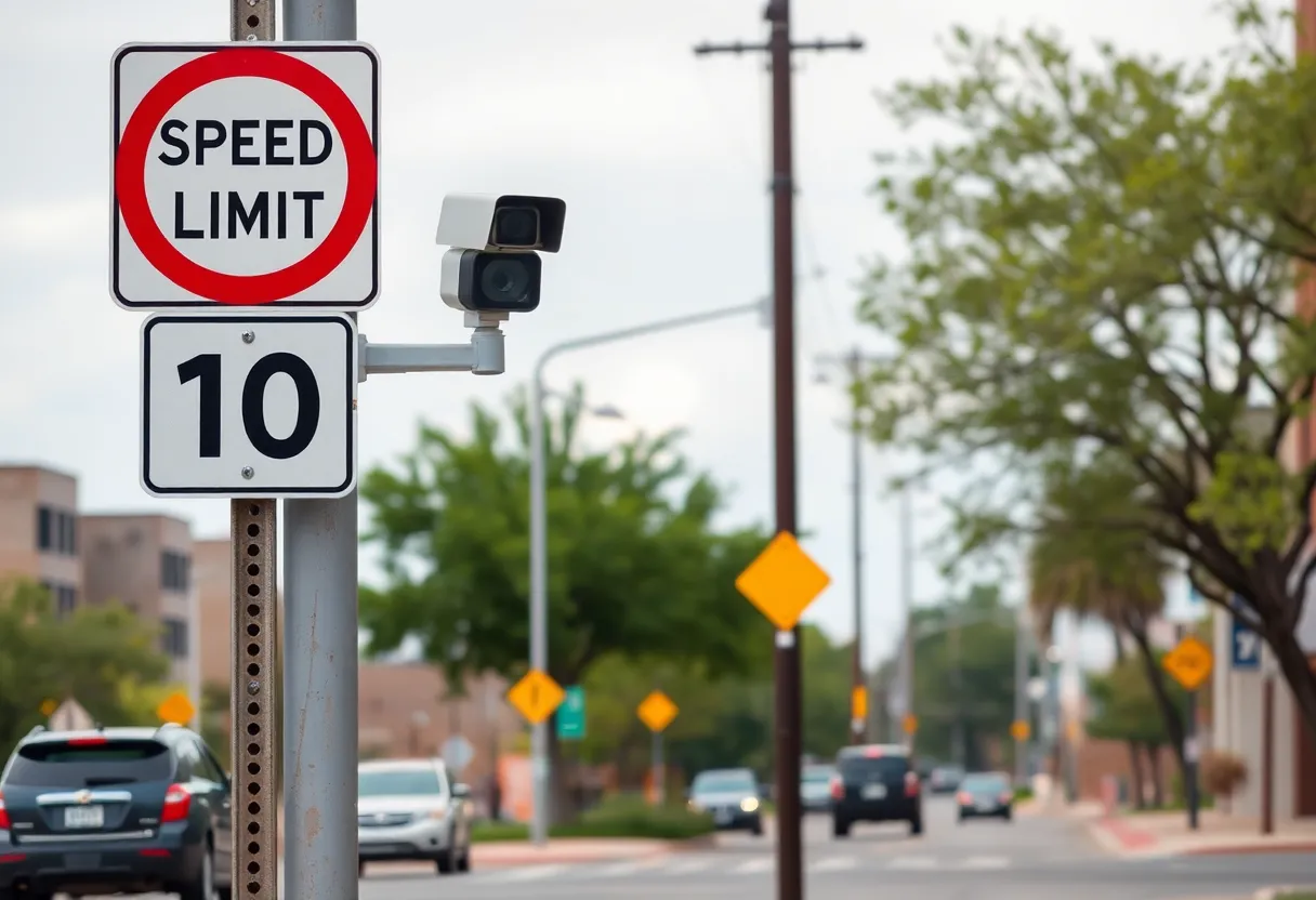 A speed camera installed on a city street in Shreveport