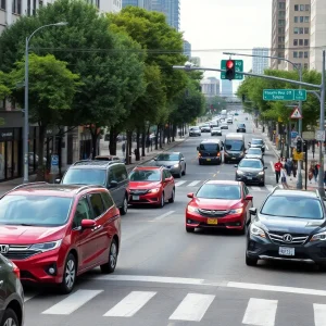 Traffic at an intersection where Take 5 Oil Change facility is proposed