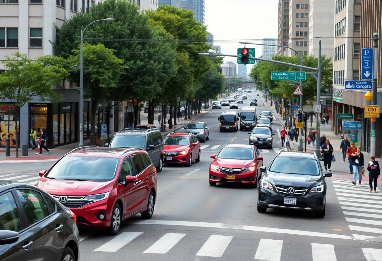 Traffic at an intersection where Take 5 Oil Change facility is proposed