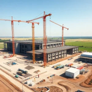 Construction site of Ascentek's new manufacturing facility in Caddo Parish