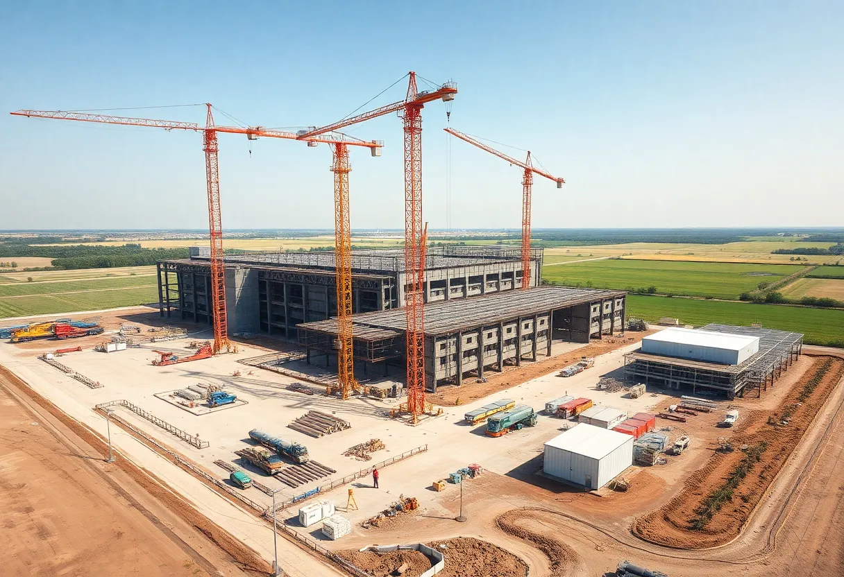 Construction site of Ascentek's new manufacturing facility in Caddo Parish