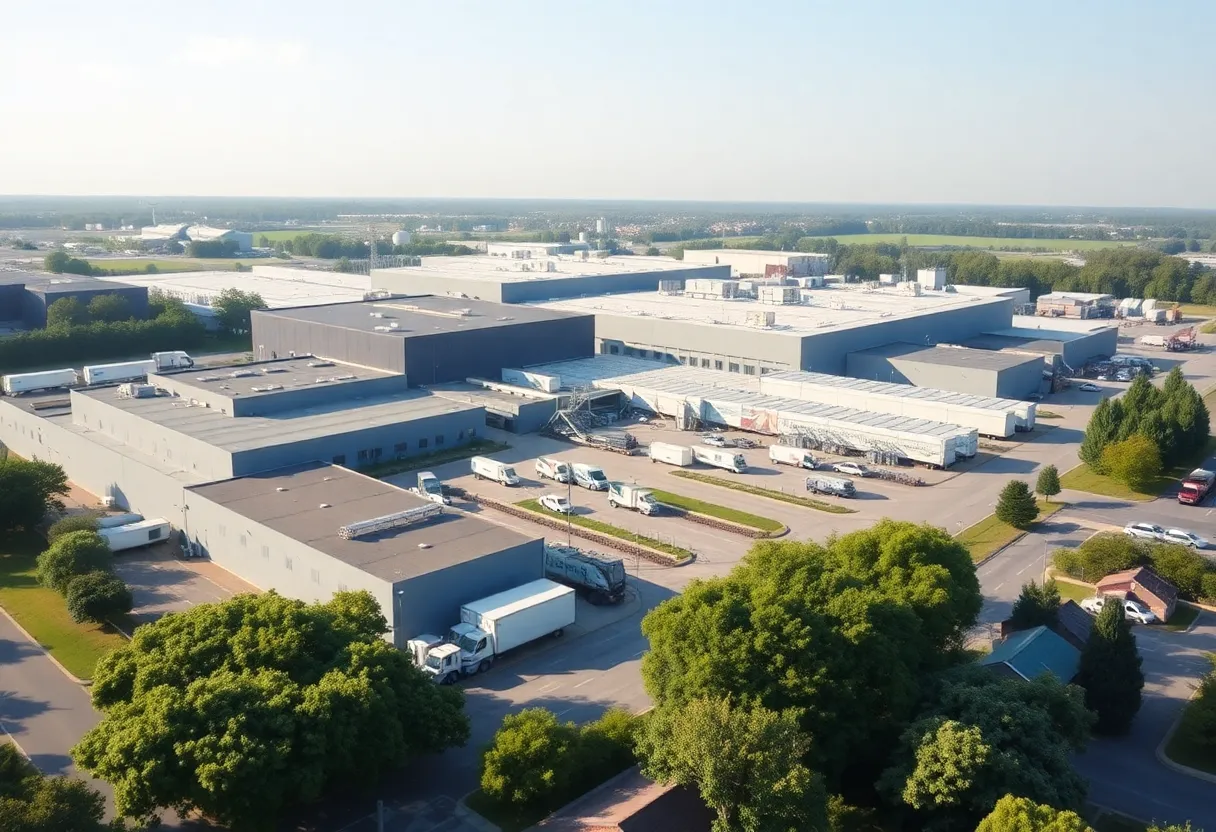 Exterior view of Ascentek's new manufacturing and distribution facility in Caddo Parish