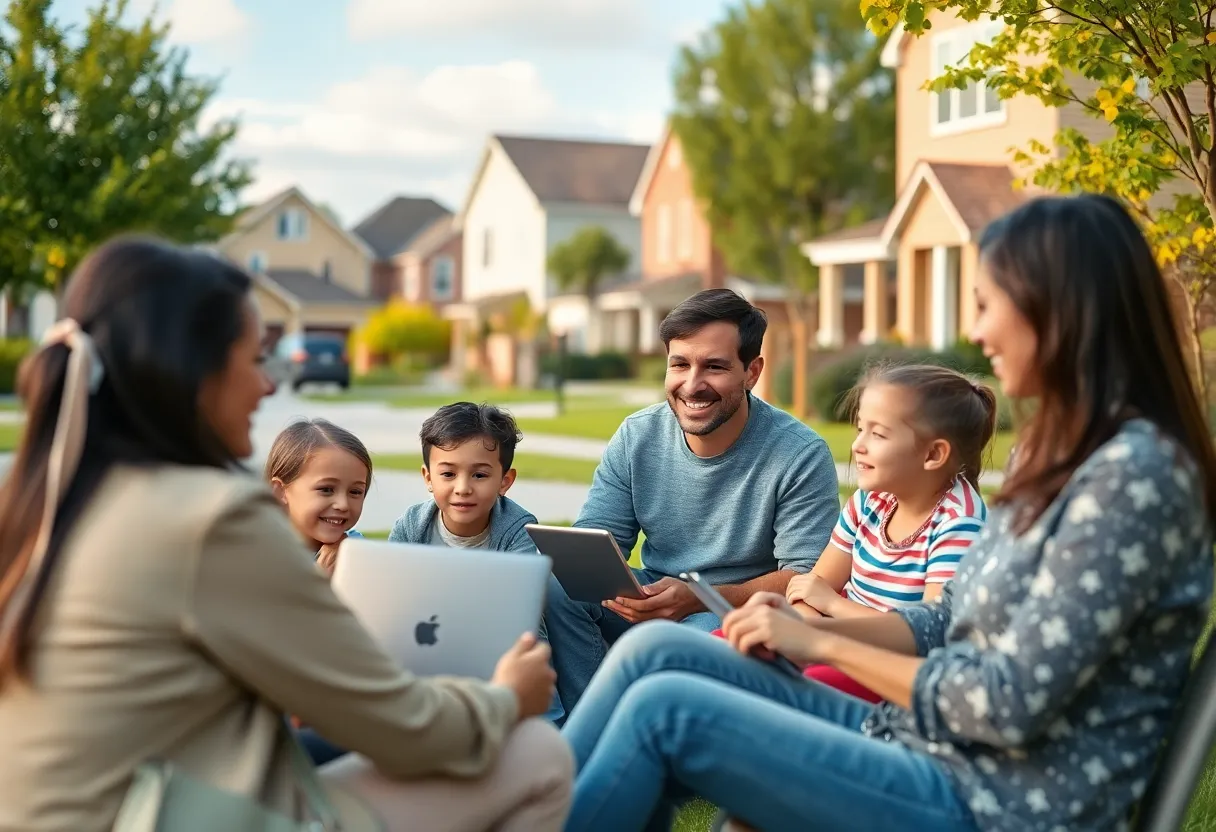 Families using Xfinity internet services in a suburban neighborhood