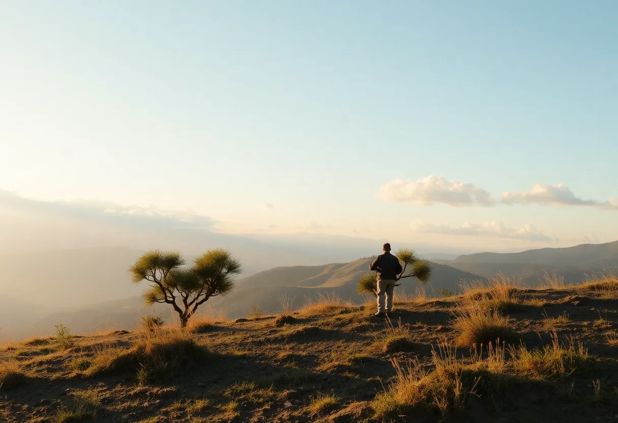 A serene landscape symbolizing community and creativity