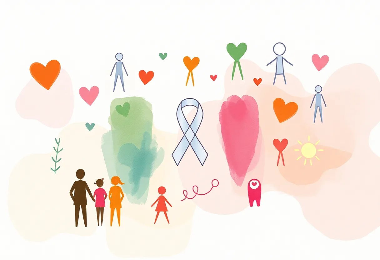 Abstract representation of community support against domestic violence